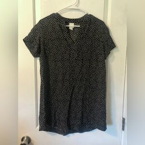 H&M Black Dress with White Floral Design